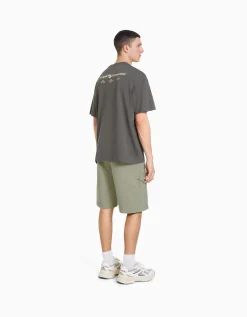 HOMME BERSHKA Basiques*Bermuda cargo molleton
