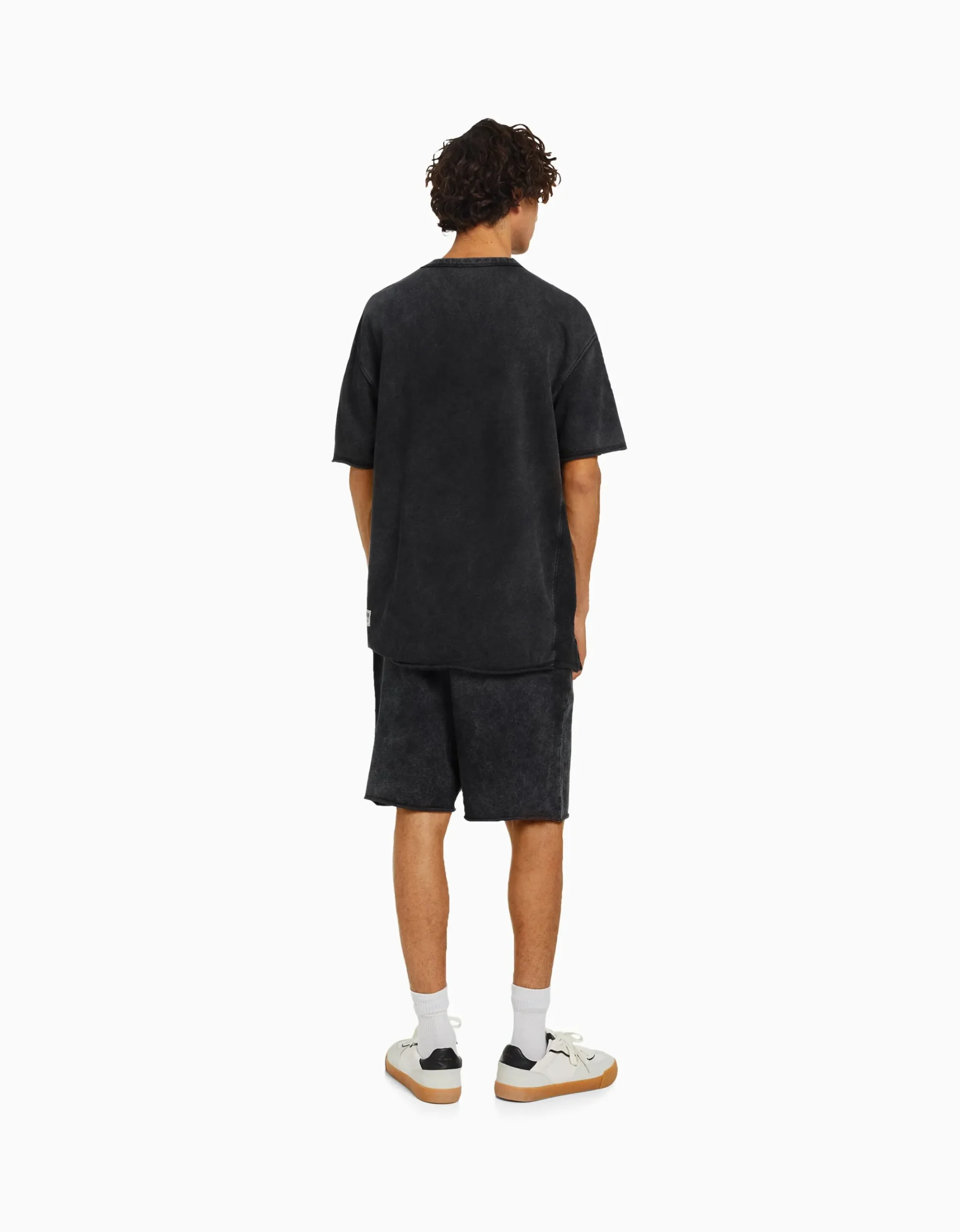 HOMME BERSHKA Bermudas*Bermuda molleton effet délavé