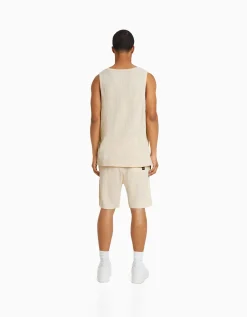 HOMME BERSHKA Bermudas*Bermuda molleton gaufré