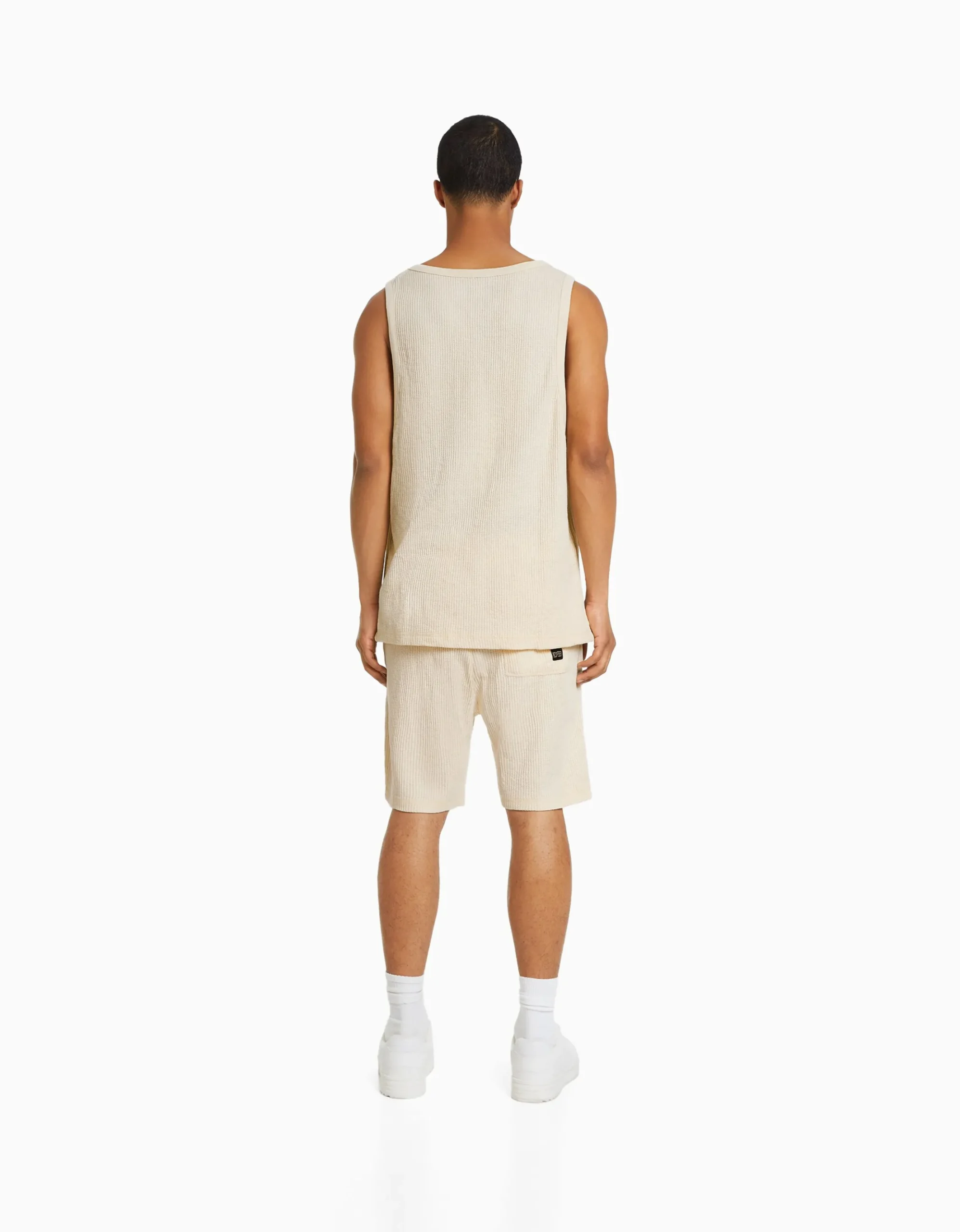 HOMME BERSHKA Bermudas*Bermuda molleton gaufré