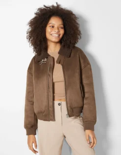 FEMME BERSHKA Vestes*Blouson aviateur double face