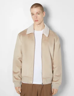 HOMME BERSHKA Blousons et manteaux*Blouson aviateur suédine