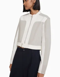 FEMME BERSHKA Vestes*Blouson biker denim contraste