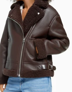 FEMME BERSHKA Vestes*Blouson biker double face similicuir