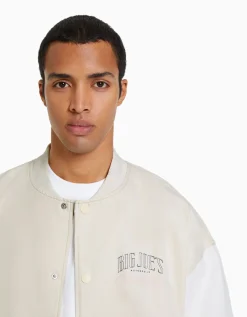 HOMME BERSHKA Blousons et manteaux*Blouson bomber denim fil contraste