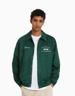 HOMME BERSHKA Blousons et manteaux*Blouson suédine brodé
