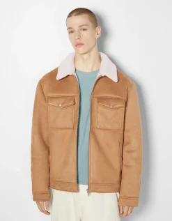 HOMME BERSHKA Blousons et manteaux*Blouson trucker suédine doublure
