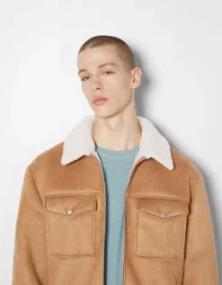 HOMME BERSHKA Blousons et manteaux*Blouson trucker suédine doublure