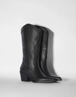 FEMME BERSHKA Chaussures*Bottes à talon style cowboy