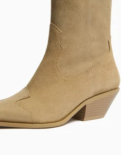 FEMME BERSHKA Cowboy*Bottines cowboy à talon CUIR
