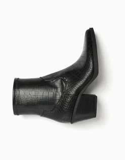 FEMME BERSHKA Chaussures*Bottines cowboy gravure motif animal