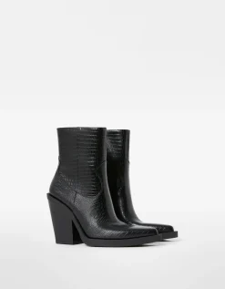 FEMME BERSHKA Party*Bottines talon cowboy