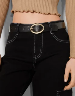 FEMME BERSHKA Ceintures*Ceinture unie similicuir