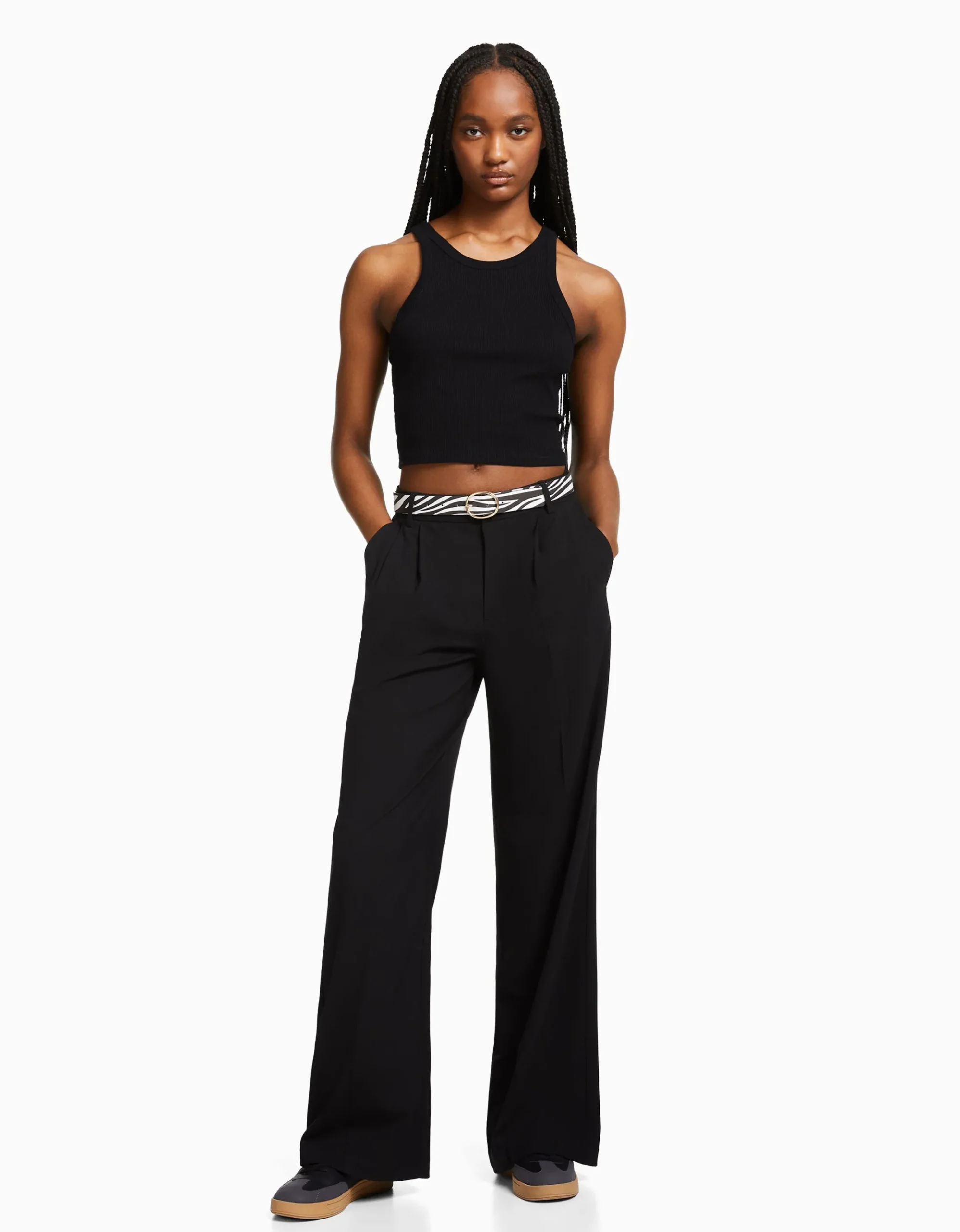 FEMME BERSHKA Ceintures*Ceinture zèbre imprimé