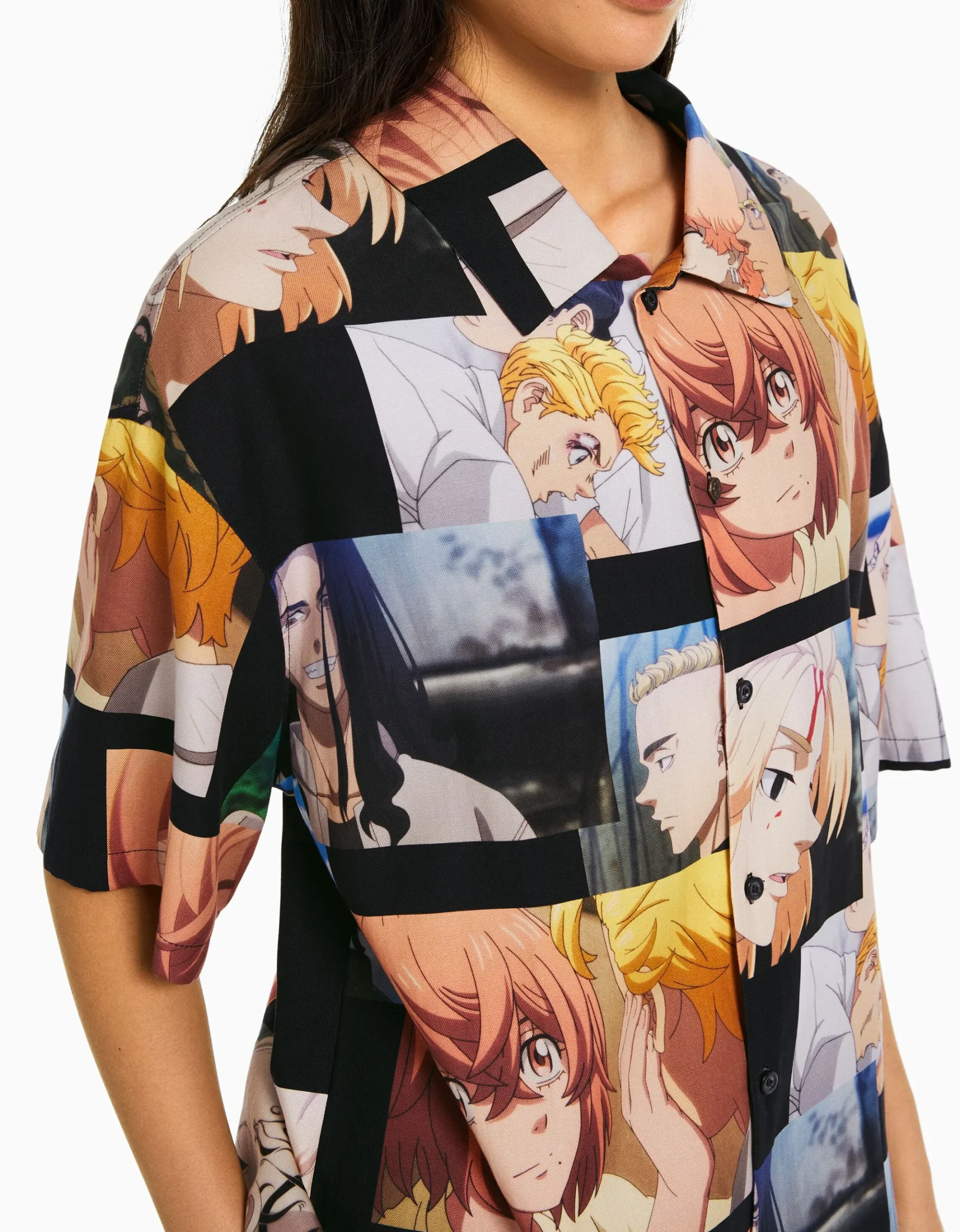 FEMME BERSHKA Vêtements*Chemise manches courtes imprimé TOKYO REVENGERS