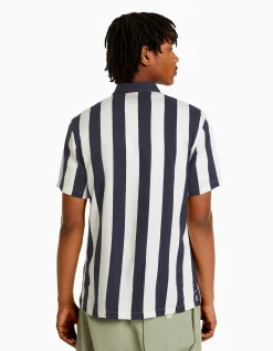HOMME BERSHKA Chemises*Chemise manches courtes serge rayures