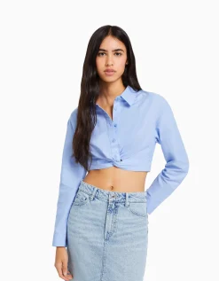 FEMME BERSHKA Vêtements*Chemise manches longues croisée devant
