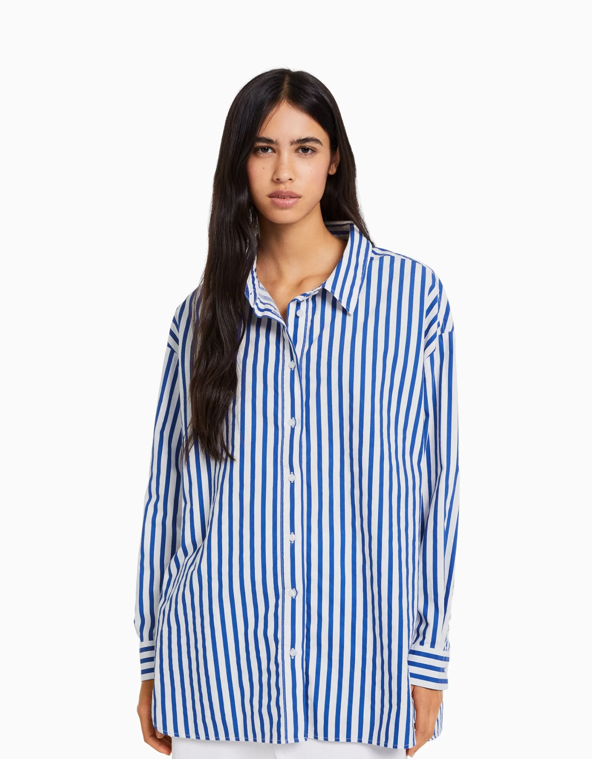 FEMME BERSHKA Chemises et blouses*Chemise manches longues overzise popeline