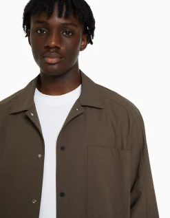 HOMME BERSHKA Chemises*Chemise manches longues technique parachute