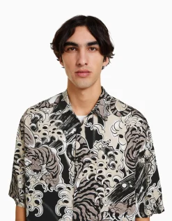 HOMME BERSHKA Chemises*Chemisette imprimée