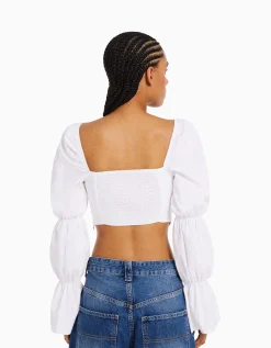FEMME BERSHKA Chemises et blouses*Chemisier corset cropped manches longues