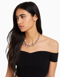 FEMME BERSHKA Tout voir*Collier pics perles fantaisie