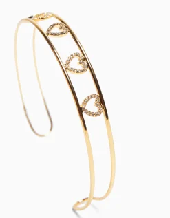 FEMME BERSHKA Tout voir*Collier ras du cou rigide cœurs pierres fantaisie