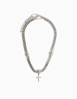 HOMME BERSHKA Tout voir*Collier tête de mort croix