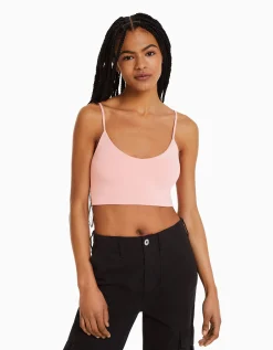 FEMME BERSHKA Tops et corsets*Crop top bretelles fines