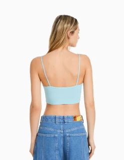 FEMME BERSHKA Tops et corsets*Crop top bretelles fines