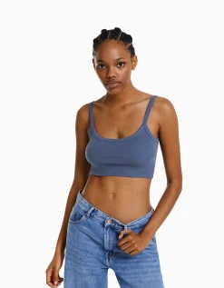 FEMME BERSHKA Tops et corsets*Crop top bretelles larges