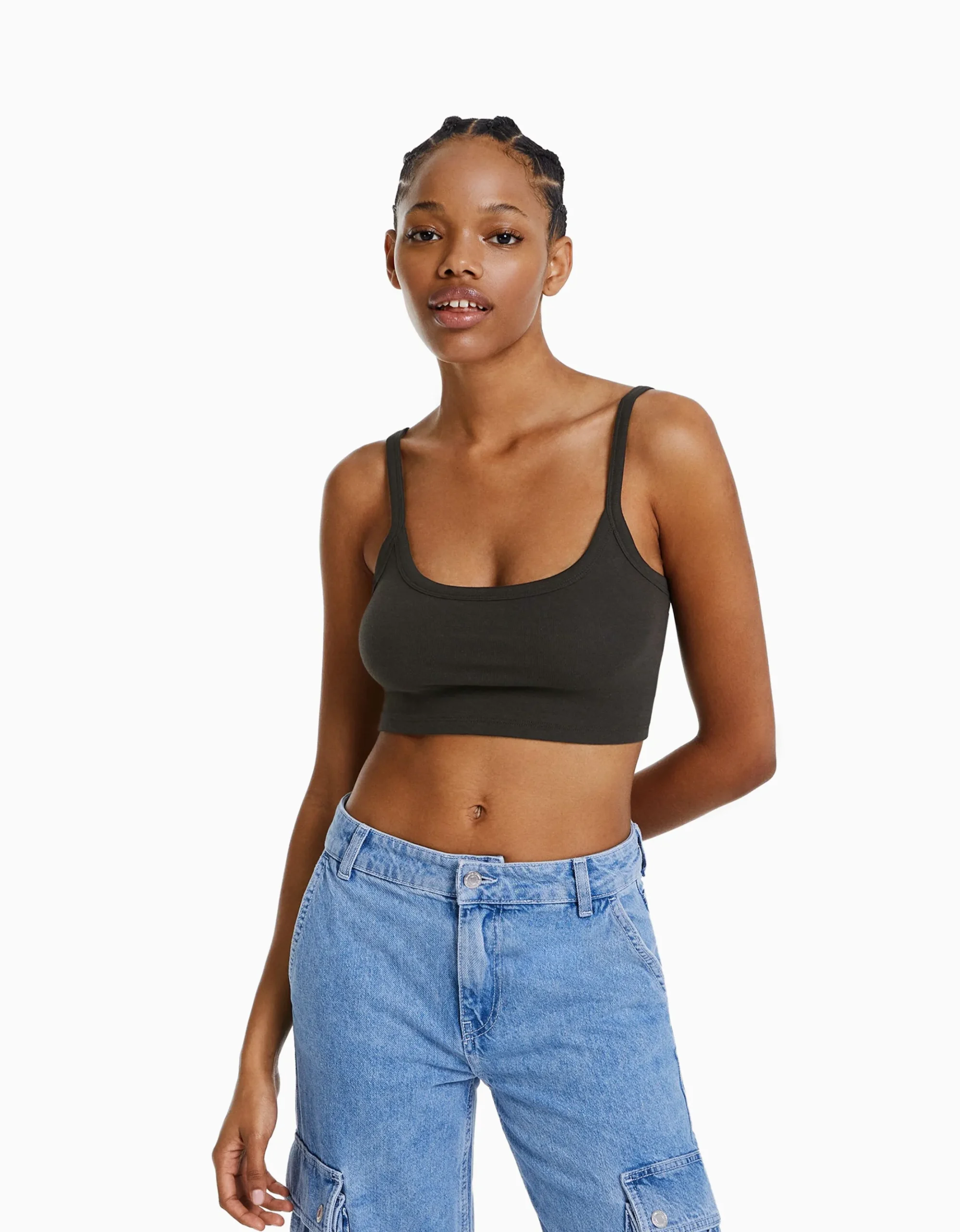FEMME BERSHKA Tops et corsets*Crop top bretelles larges