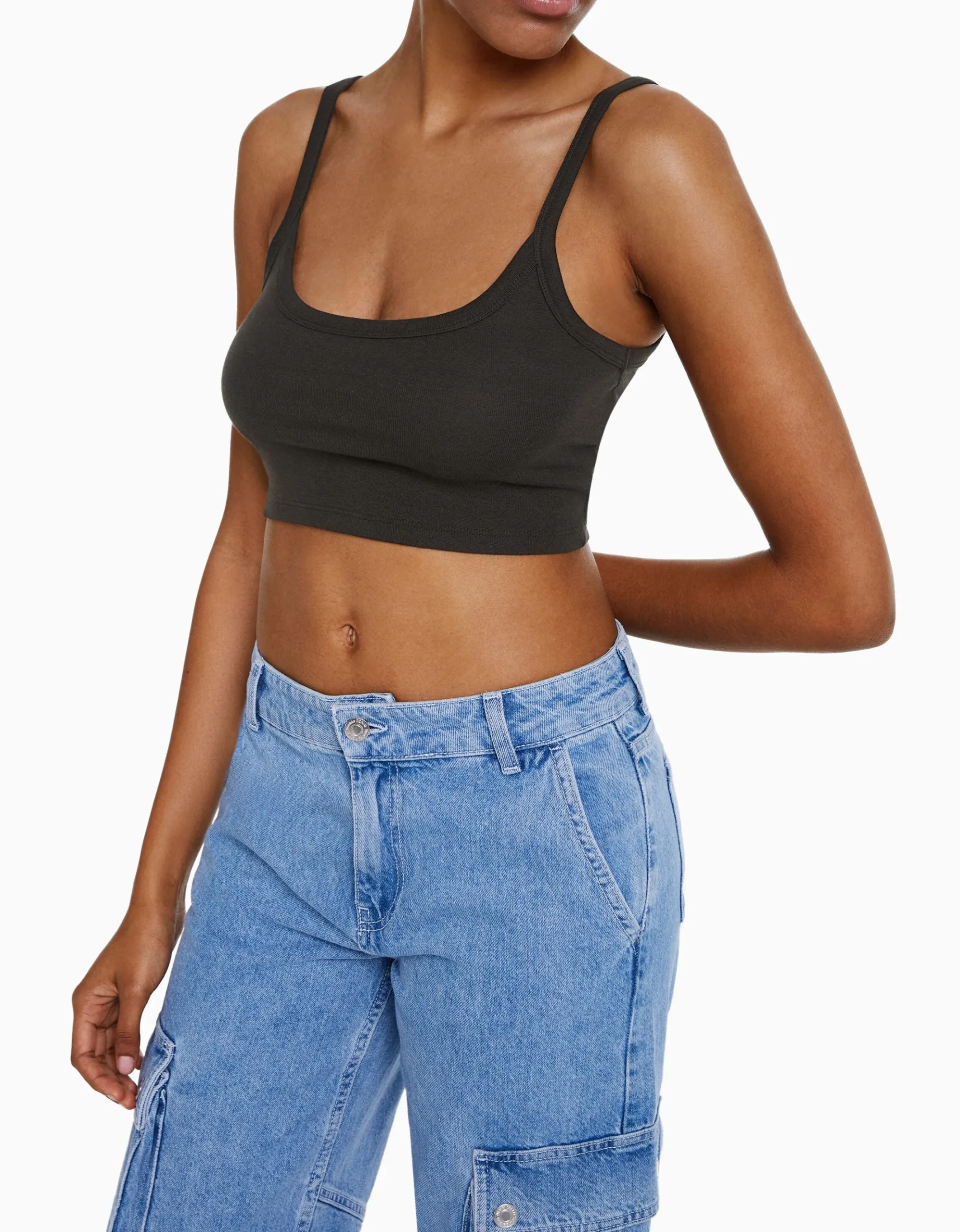 FEMME BERSHKA Tops et corsets*Crop top bretelles larges