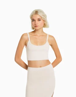 FEMME BERSHKA Tops et corsets*Crop top bretelles larges
