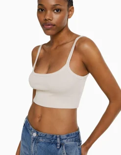FEMME BERSHKA Personnalisables*Crop top bretelles larges
