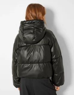 FEMME BERSHKA Vestes*Doudoune capuche similicuir