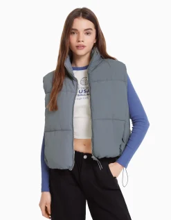 FEMME BERSHKA Vestes*Doudoune sans manches effet nylon doublure