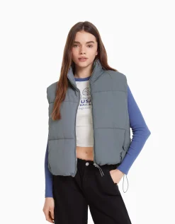 FEMME BERSHKA BSK Teen*Doudoune sans manches effet nylon doublure