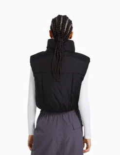 FEMME BERSHKA Vestes*Gilet cropped sans manches effet nylon