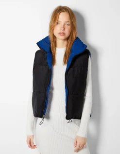 FEMME BERSHKA BSK Teen*Gilet cropped sans manches réversible