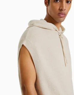 HOMME BERSHKA Pulls et gilets*Gilet sans manches capuche maille