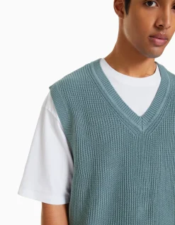 HOMME BERSHKA Pulls et gilets*Gilet sans manches col en V