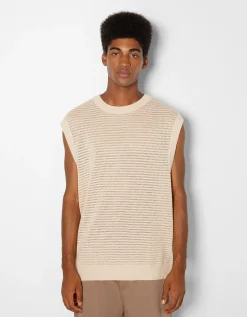 HOMME BERSHKA Pulls et gilets*Gilet sans manches maille résille