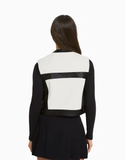 FEMME BERSHKA Vestes*Gilet sans manches racing similicuir