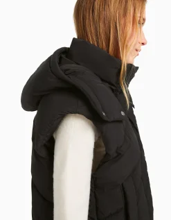 FEMME BERSHKA Vestes*Gilet sans manches rembourré capuche oversize