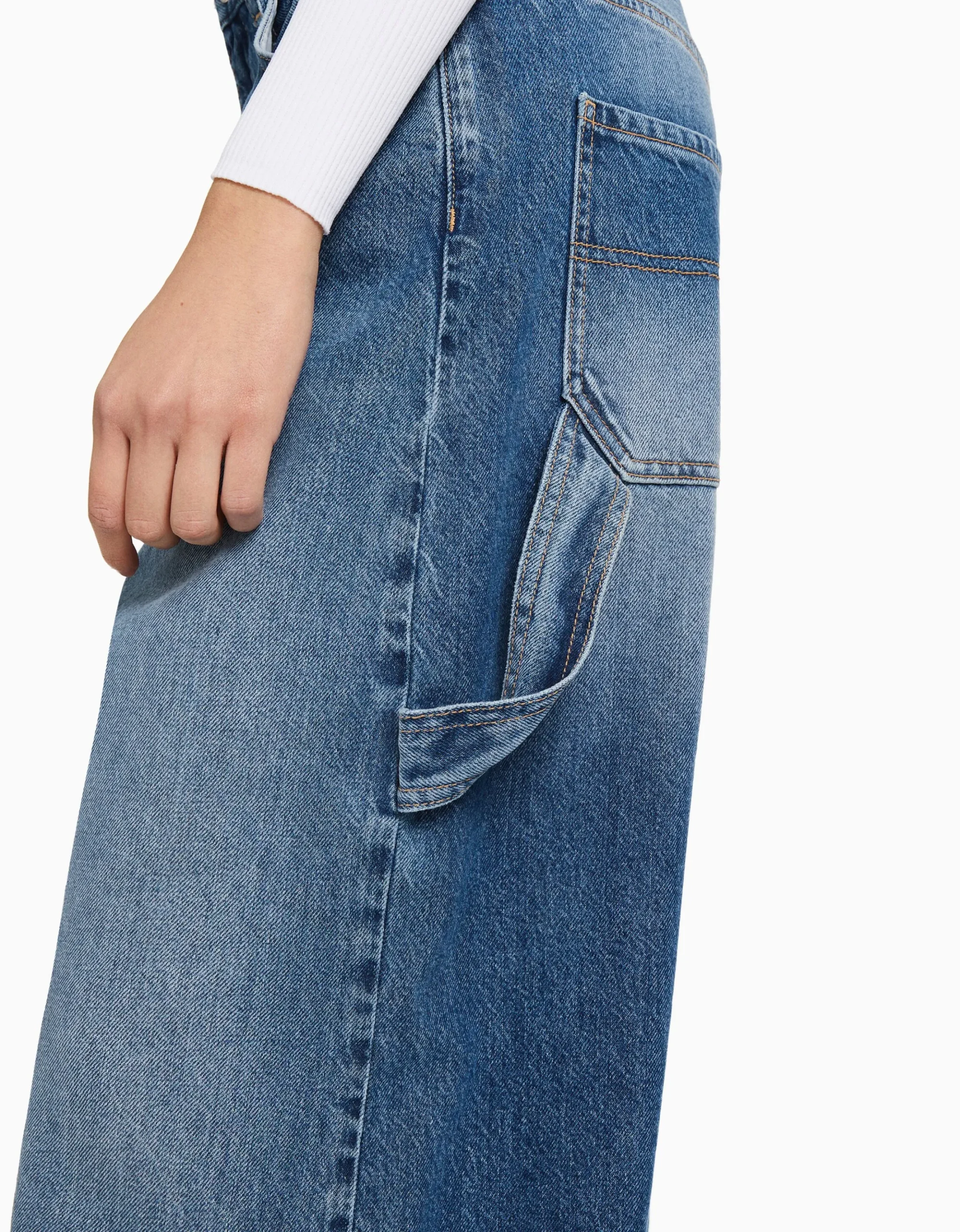 FEMME BERSHKA Vêtements*Jean balloon carpenter wide leg détail