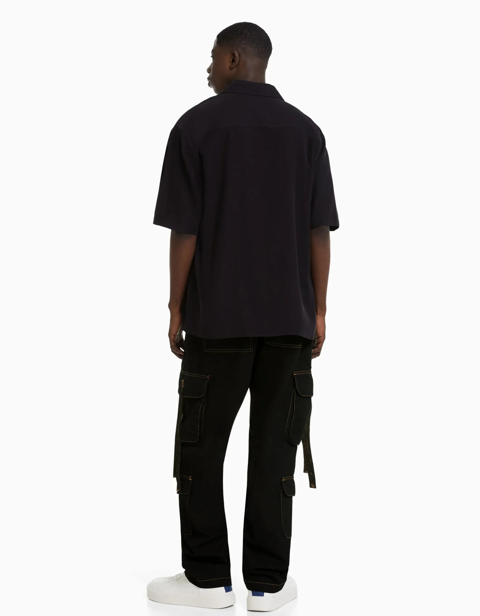 HOMME BERSHKA Vêtements*Jean cargo fil contraste bandes