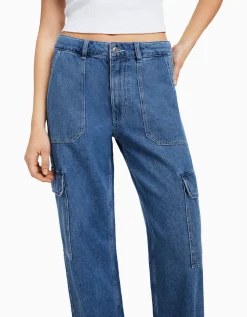 FEMME BERSHKA Jeans*Jean cargo straight