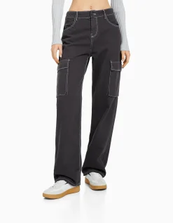 FEMME BERSHKA Jeans*Jean cargo straight