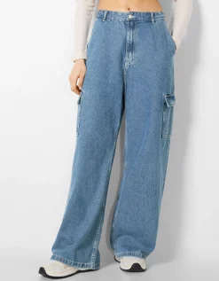 FEMME BERSHKA BSK Teen*Jean cargo wide